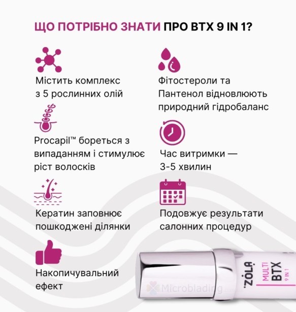 ZOLA Многофункциональное премиальное средство для бровей и ресниц MULTI-TREATMENT BTX 9 в 1
