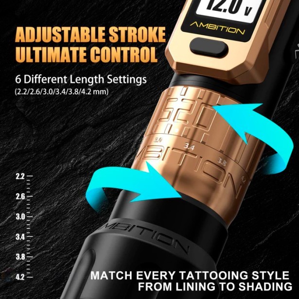 Беспроводная тату машинка Ambition Soldier PRO 520 (black)