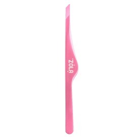 ZOLA Пинцет скошенный профессиональный для бровей LIGHT PINK