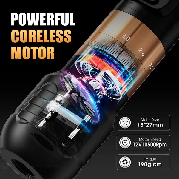 Беспроводная тату машинка Ambition Seher Tattoo Machine (gold)