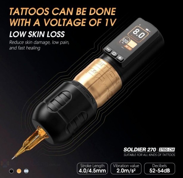 Беспроводная тату машинка  Ambition Soldier 270 Tattoo Machine (black) (SingleBattery)