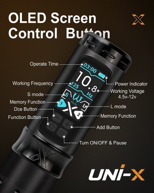 Беспроводная тату-машинка AVA Tattoo UNI-X (Black)