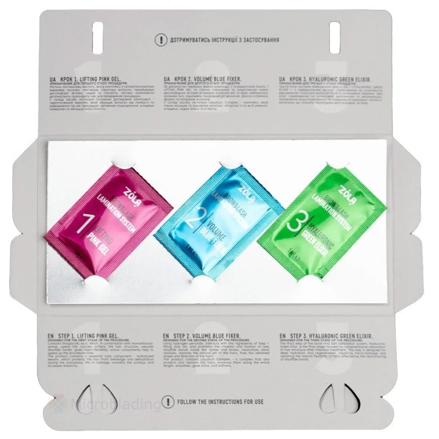 ZOLA Color Lab Набор для ламинирования в саше Step 1, 2, 3 (3 x 1ml)