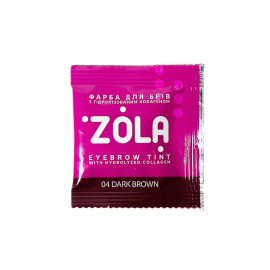 5 ml Краска для бровей с коллагеном в саше с окислителем 04 Dark brown ZOLA