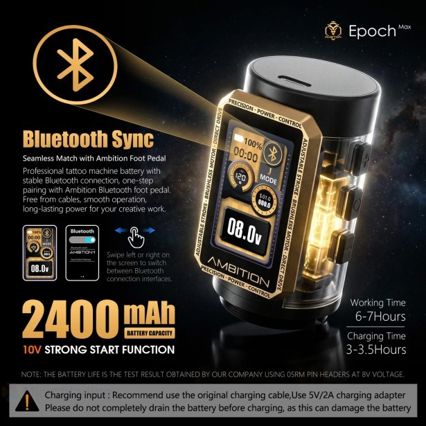 Беспроводная тату машинка Ambition Epoch Max (black)