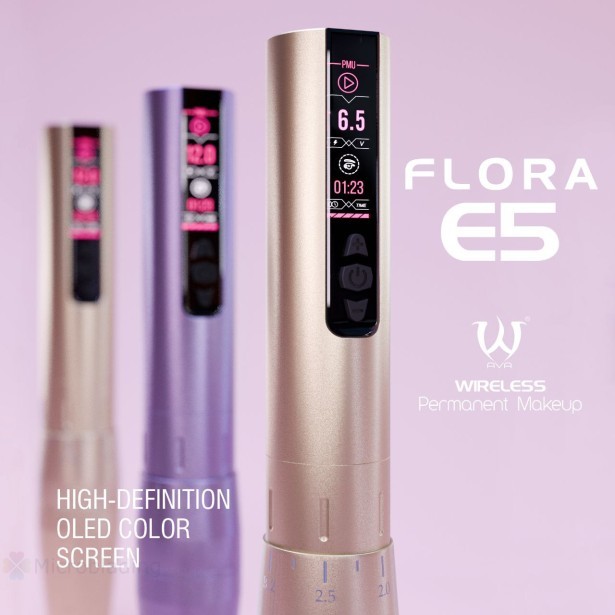 Беспроводная тату-машинка AVA Tattoo PMU Flora E5(Champagne)