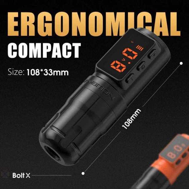 Беспроводная тату машинка Ambition Bolt-X (black)