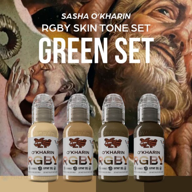 SET - 30 ml World Famous Skin Tone Green [Sasha O’Kharin RGBY]