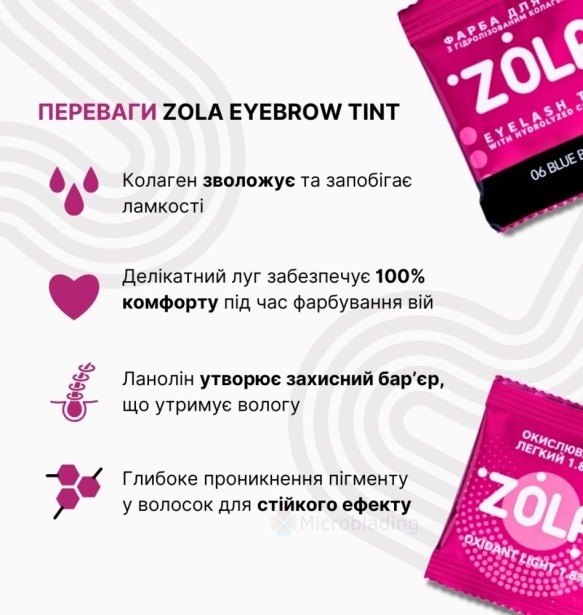 5ml Краска для ресниц в саше с коллагеном 06 Blue Black ZOLA