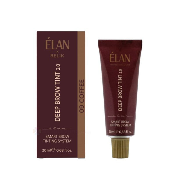 ELAN professional line Фарба для бровей с долгосрочным эффектом DEEP BROW TINT 2.0 09 COFFEE Deep Brown, 20 мл.
