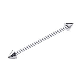 Штанга индастриал Long Silver, 1.6×38 мм, конусы 3 мм