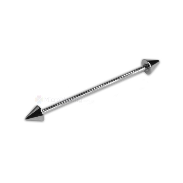 Штанга индастриал Long Silver, 1.6×38 мм, конусы 3 мм