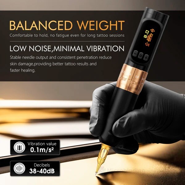 Беспроводная тату машинка Ambition Sally 270 PMU Tattoo Machine (gold)