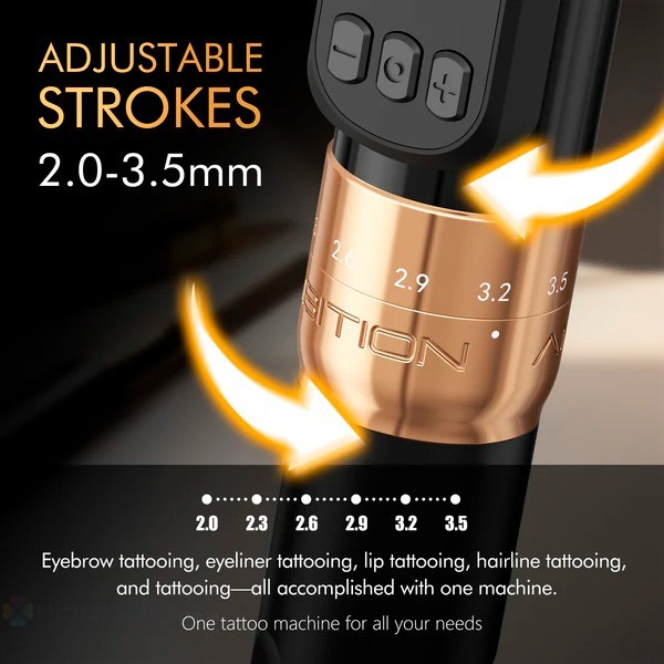 Беспроводная тату машинка Ambition Sally 270 PMU Tattoo Machine (gold)