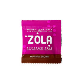 5 ml Краска для бровей с коллагеном в саше с окислителем 02 Warm brown ZOLA